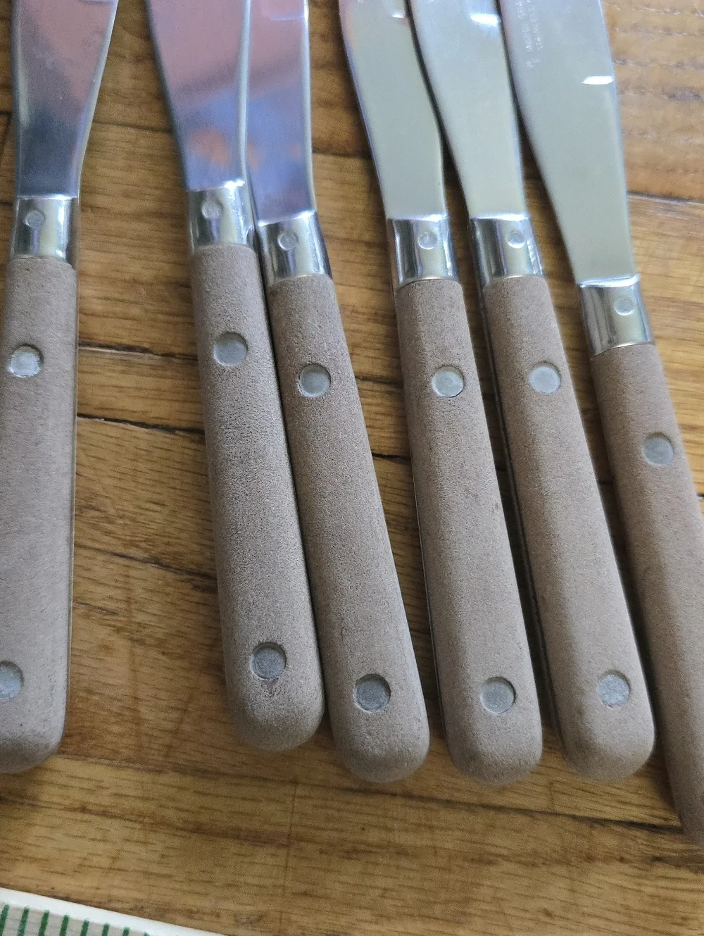 Washington Forge WF MARDI GRAS Vtg Korea Flatware Brown Wood Stainless 14 Pieces